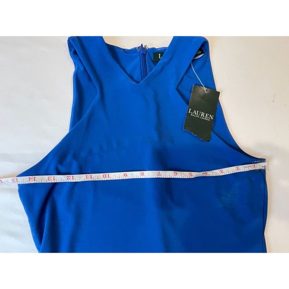 Lauren Ralph Lauren Women V Neck Cut Blouse Top 200615171004 Back Zip Blue SZ XS - Picture 4 of 8